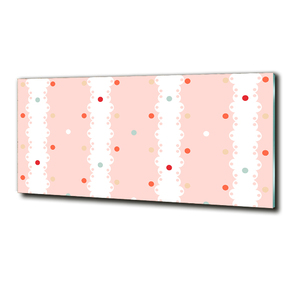 Bild auf glas Hintergrund mit bunten Punkten