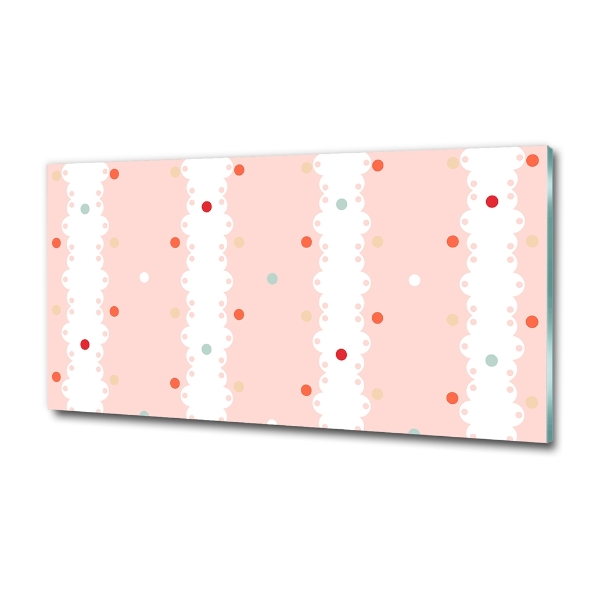 Bild auf glas Hintergrund mit bunten Punkten