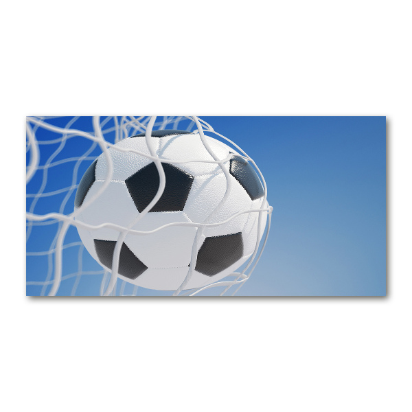 Glasbild Der Ball ist im Tor