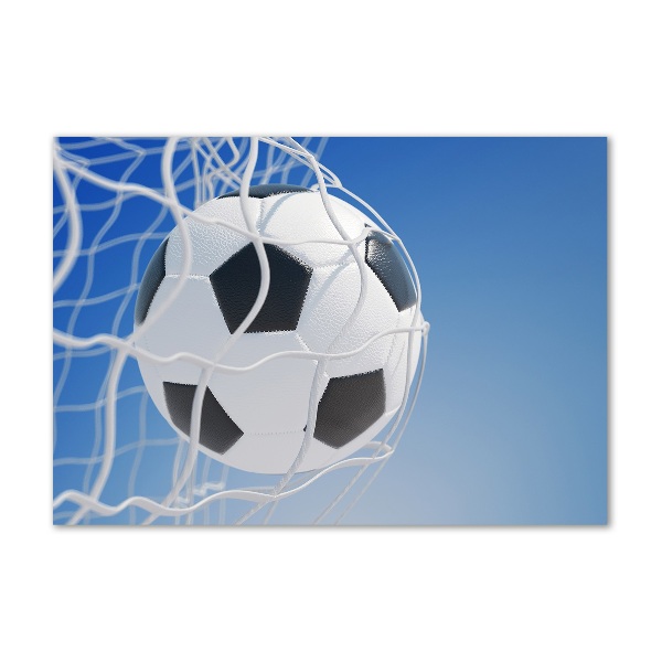 Glasbild Der Ball ist im Tor