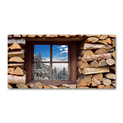 Glasbild Winter draußen vor dem Fenster