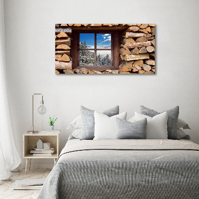 Glasbild Winter draußen vor dem Fenster