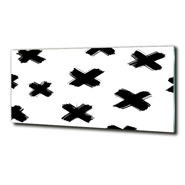 Glasbild Schwarze und weiße Flecken