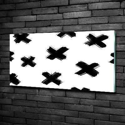 Glasbild Schwarze und weiße Flecken