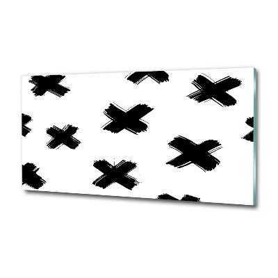 Glasbild Schwarze und weiße Flecken