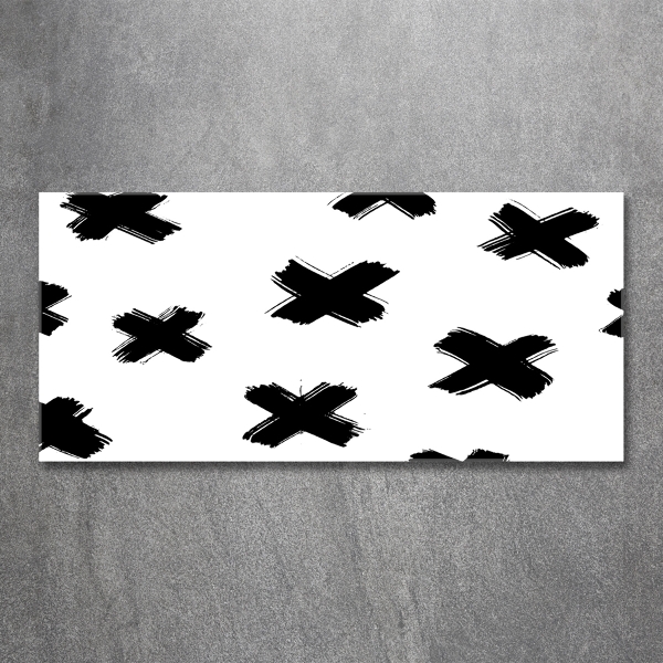 Glasbild Schwarze und weiße Flecken