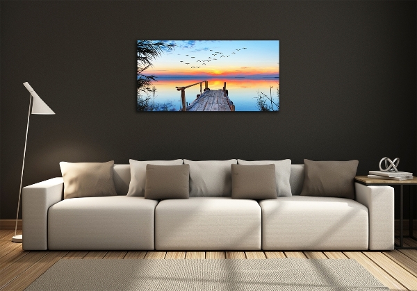 Bild auf glas Pier am See