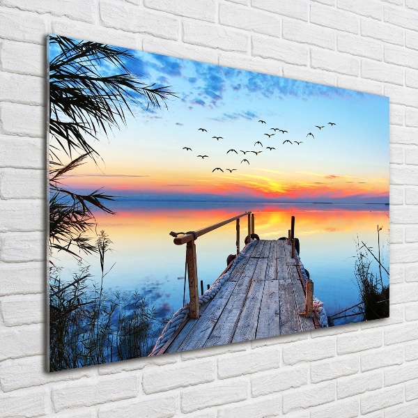 Bild auf glas Pier am See