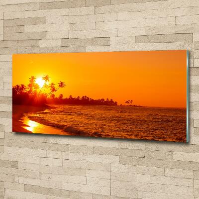 Foto glasbild Sunset Beach