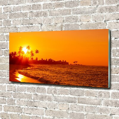 Foto glasbild Sunset Beach