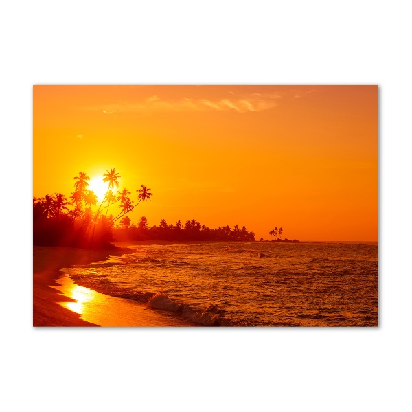 Foto glasbild Sunset Beach