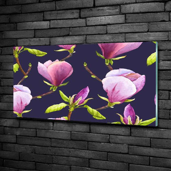 Glasbild Magnolie