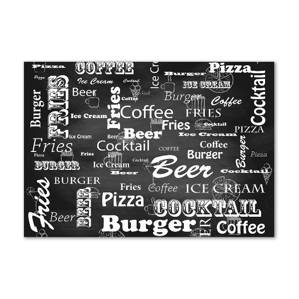 Glasbild Speisekarte