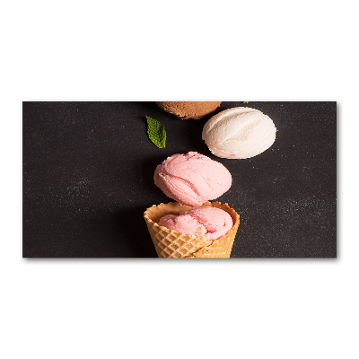 Glasbild Eiscreme in einer Waffeltüte