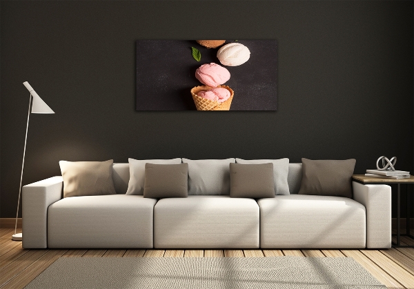 Glasbild Eiscreme in einer Waffeltüte