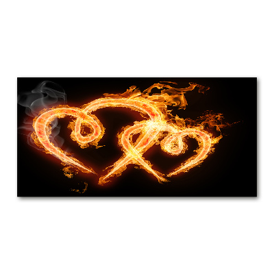 Bild auf glas Feuerherzen