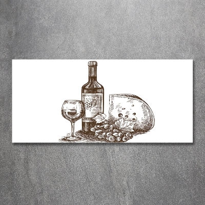 Foto glasbild Wein und Snacks