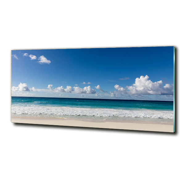 Foto glasbild Strand der Seychellen