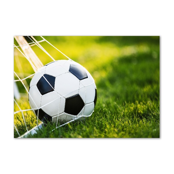 Glasbild Der Ball ist im Tor