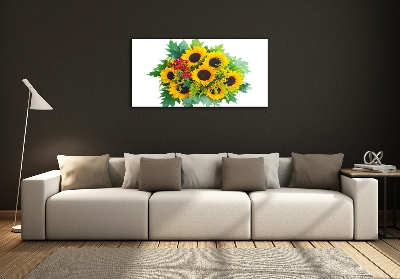 Foto glasbild Ein Strauß Sonnenblumen