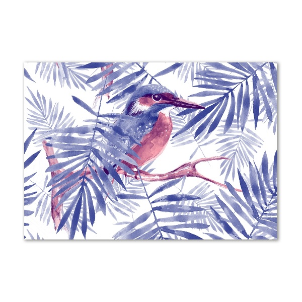 Glasbild Pflanzen und Vögel