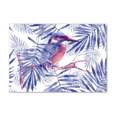 Glasbild Pflanzen und Vögel