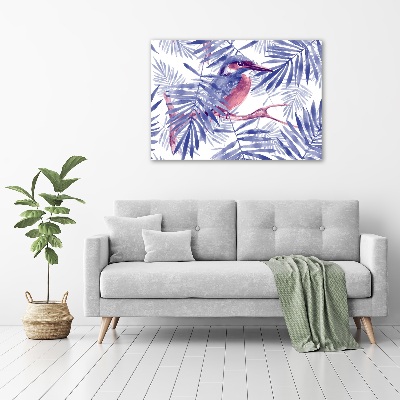 Glasbild Pflanzen und Vögel