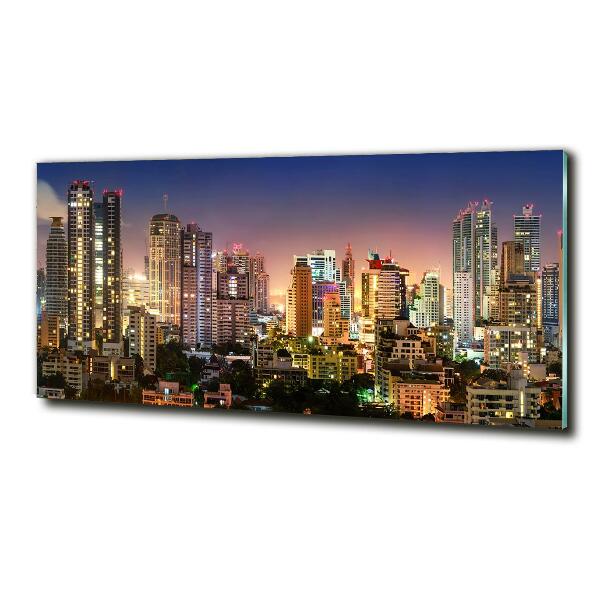 Glasbild Bangkok bei Nacht