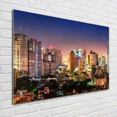Glasbild Bangkok bei Nacht