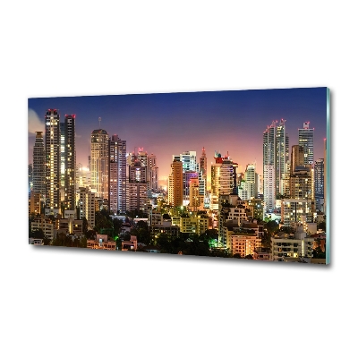 Glasbild Bangkok bei Nacht