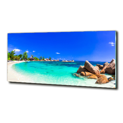 Foto glasbild Strand der Seychellen