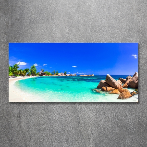 Foto glasbild Strand der Seychellen