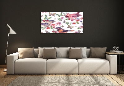 Bild auf glas Vögel, Schmetterlinge, Kirschen