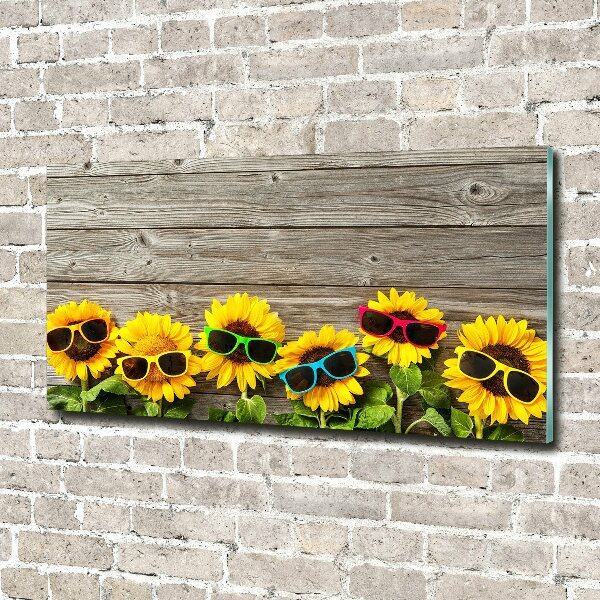 Glasbild Sonnenblumen