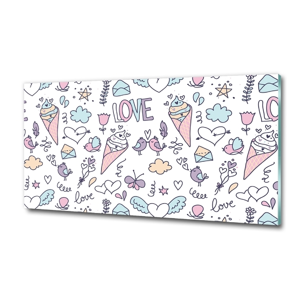 Glasbild Romantisches Muster