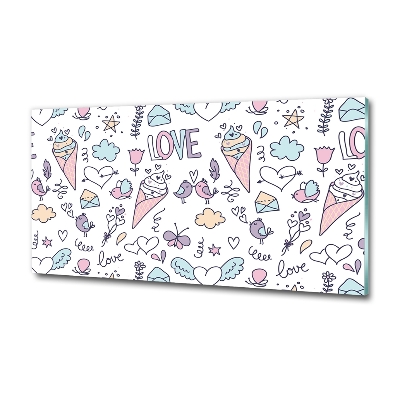 Glasbild Romantisches Muster