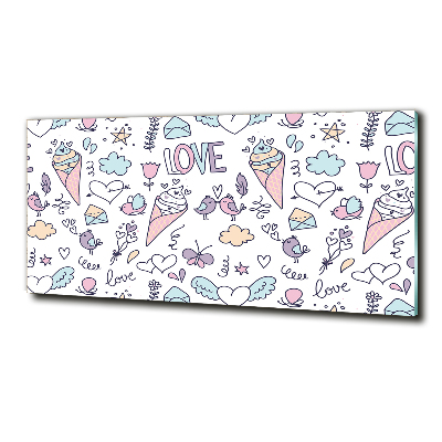 Glasbild Romantisches Muster