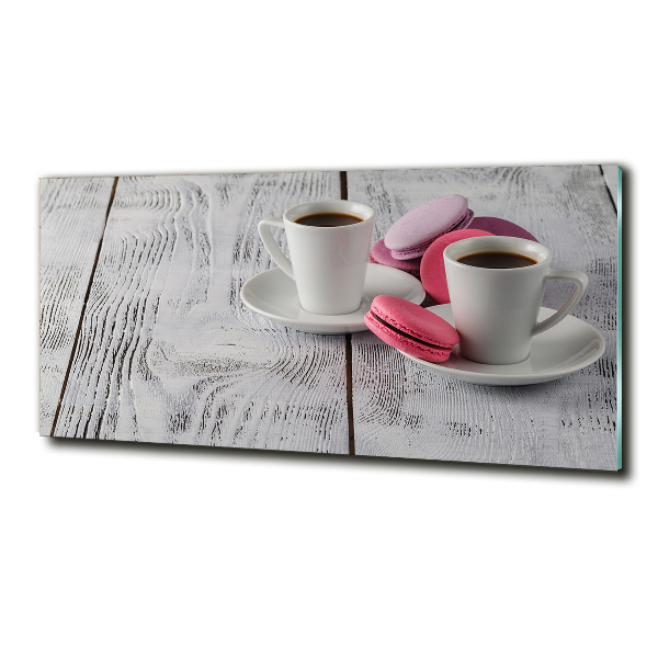 Glasbild Kaffee und Kekse