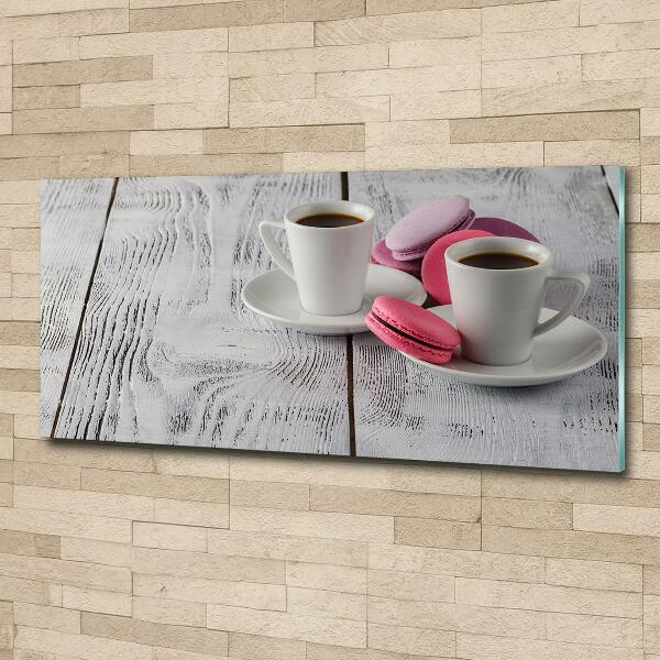 Glasbild Kaffee und Kekse