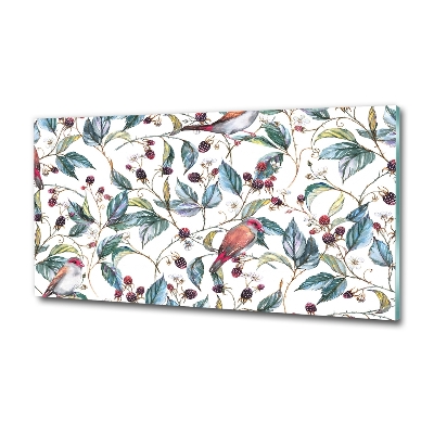 Bild auf glas Brombeeren und Vögel