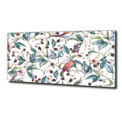 Bild auf glas Brombeeren und Vögel