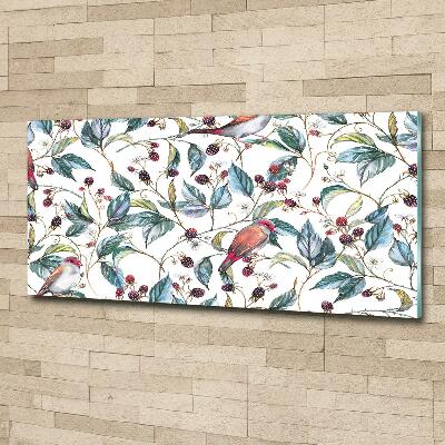 Bild auf glas Brombeeren und Vögel