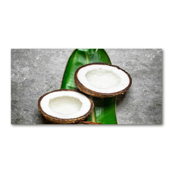 Foto glasbild Kokosnusshälften