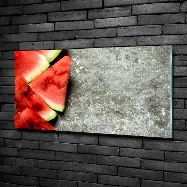 Glasbild Geschnittene Wassermelone