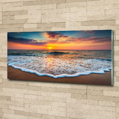 Foto glasbild Sonnenuntergang über dem Meer