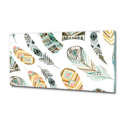 Glasbild Ethnische Federn