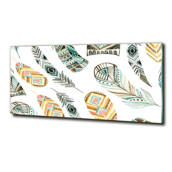 Glasbild Ethnische Federn