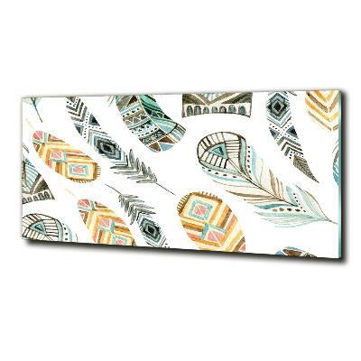 Glasbild Ethnische Federn