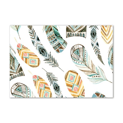 Glasbild Ethnische Federn
