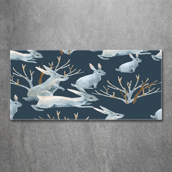 Foto glasbild Kaninchen im Winter